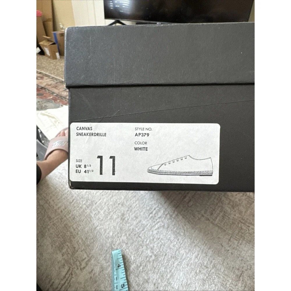 NIB Women J Crew Canvas Sneakerdrille White Sz 11 $118 MSRP